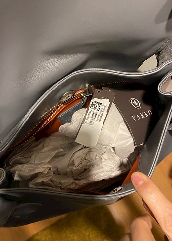 Vakko Gri Süet Tokalı Kadın Çanta - Görsel 4