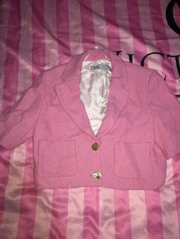 Zara pembe blazer ceket