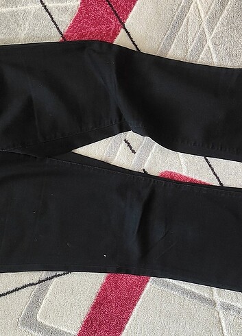 28 Beden siyah Renk Mavi'nin kanvas siyah İspanyol paça pantalon 28/32