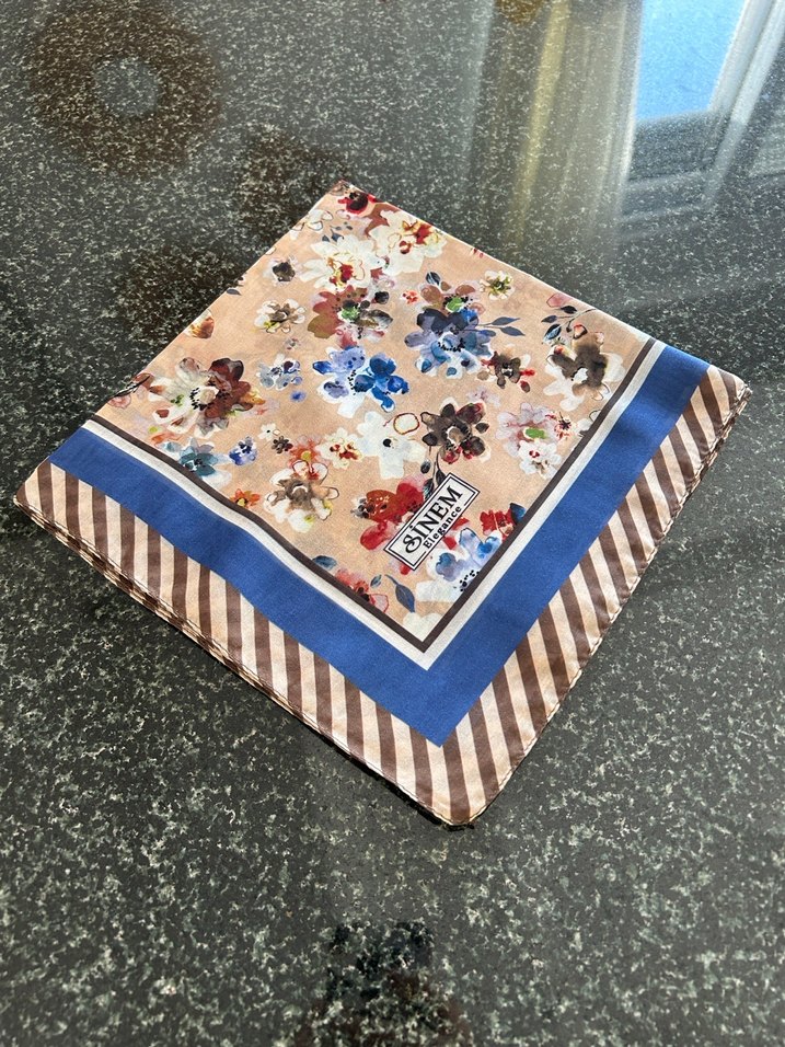 Çiçek Desenli Pileli Bohem Kadın Eşarp - Görsel 3