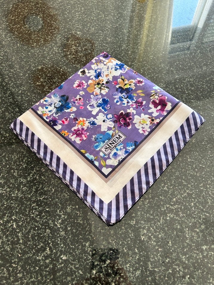 Çiçek Desenli Pileli Bohem Kadın Eşarp - Görsel 4