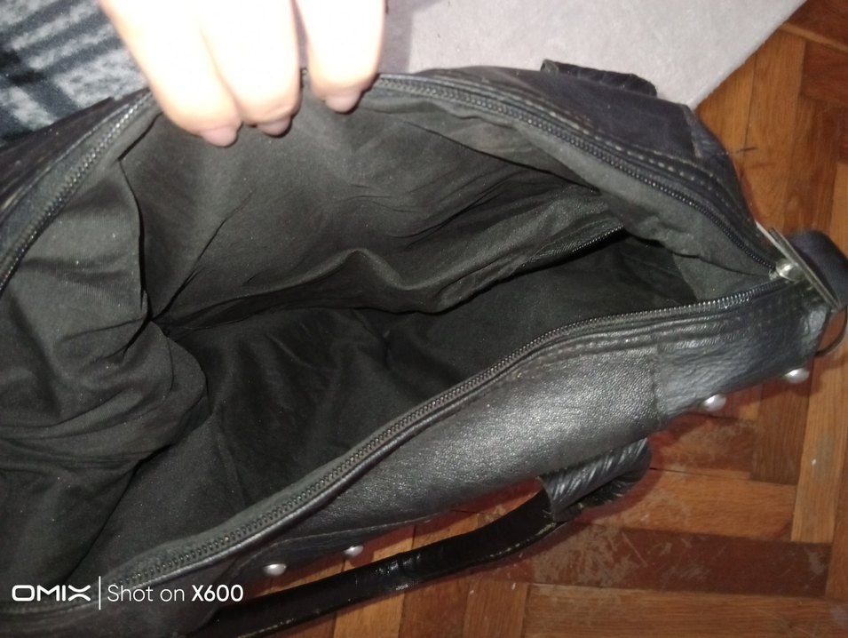 Siyah Biker Deri Kadın Çanta - Görsel 3