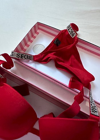 Victorias Secret Parlak Kırmızı Glamour Sütyen Takımı - Görsel 4