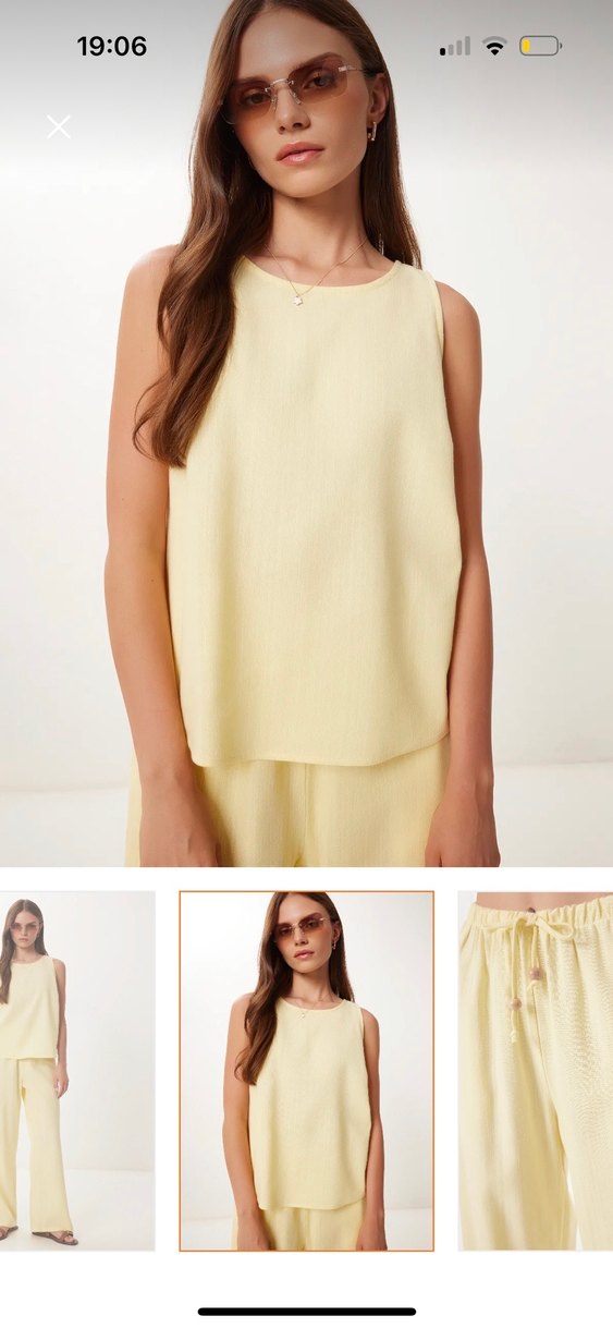 Sarı Kadın kumaş takım - Görsel 2