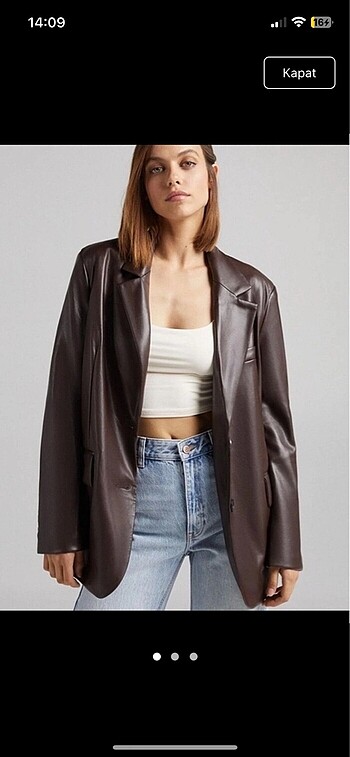 Bershka deri blazer ceket