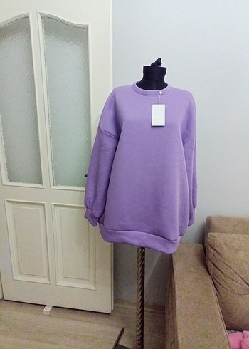 Mor Rahat Kesim Kadın Sweatshirt