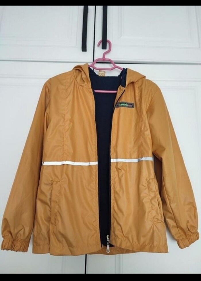 9-10 yaş uyumlu içi penye kumaş yağmurluk - Görsel 2