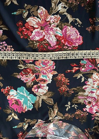 Çiçek Desenli Uzun Kollu Midi Elbise ya da tunik - Görsel 6