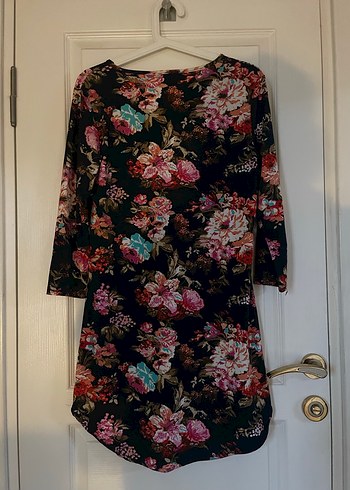 Çiçek Desenli Uzun Kollu Midi Elbise ya da tunik - Görsel 7