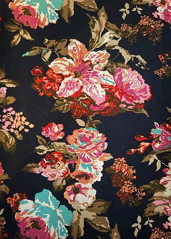 Çiçek Desenli Uzun Kollu Midi Elbise ya da tunik - Görsel 8