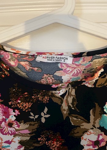 Çiçek Desenli Uzun Kollu Midi Elbise ya da tunik - Görsel 2