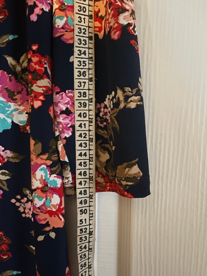 Çiçek Desenli Uzun Kollu Midi Elbise ya da tunik - Görsel 5