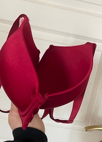 90 C Kırmızı Desteksiz Süngerli Balenli Sütyen - Görsel 11