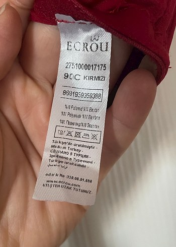 90 C Kırmızı Desteksiz Süngerli Balenli Sütyen - Görsel 8