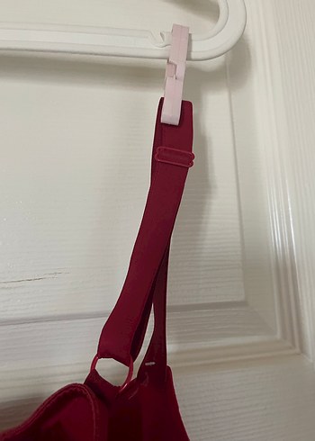 90 C Kırmızı Desteksiz Süngerli Balenli Sütyen - Görsel 5