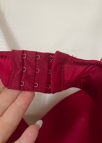 90 C Kırmızı Desteksiz Süngerli Balenli Sütyen - Görsel 6