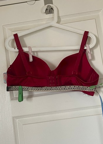 90 C Kırmızı Desteksiz Süngerli Balenli Sütyen - Görsel 9