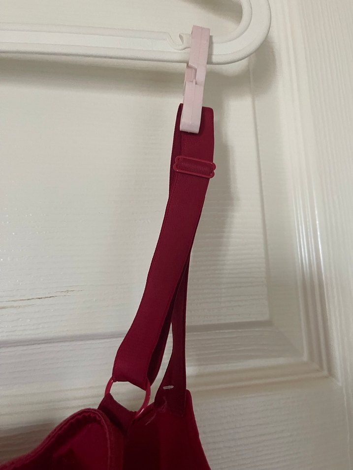 90 C Kırmızı Desteksiz Süngerli Balenli Sütyen - Görsel 5