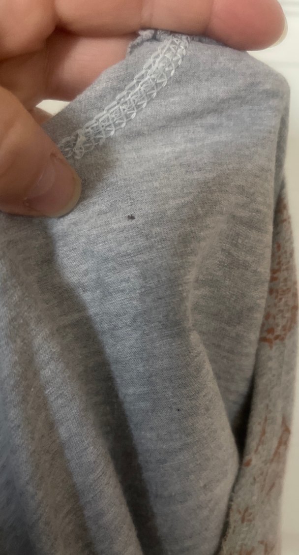 Gri renkli, ;bohem baskılı  yuvarlak yaka tişört. - Görsel 5