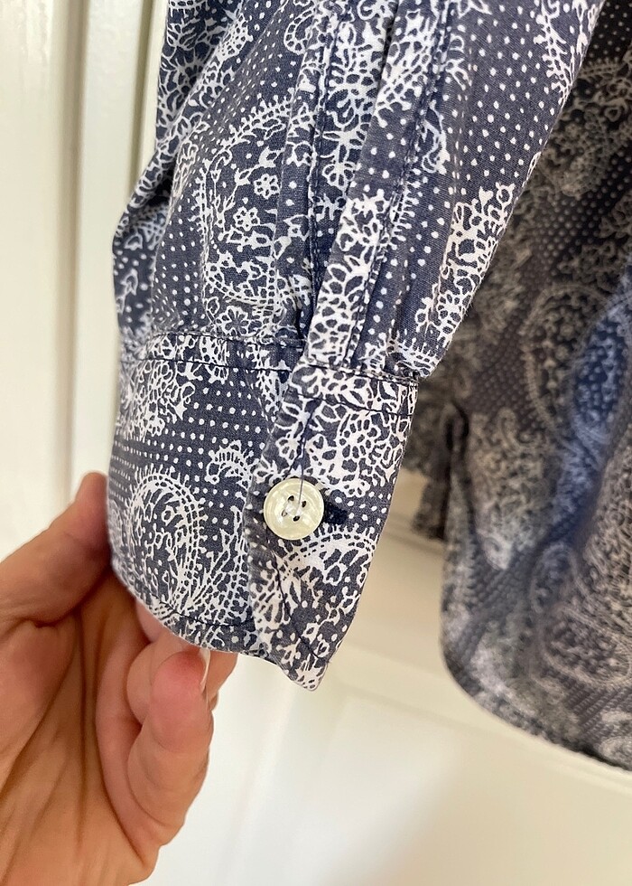 Tiffany Tomato -Mavi Gömlek ceket - Görsel 5