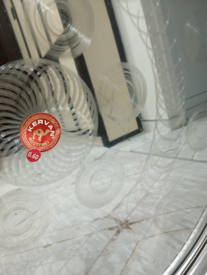 Gri Parlak Modern Yuvarlak Tepsi - Görsel 2