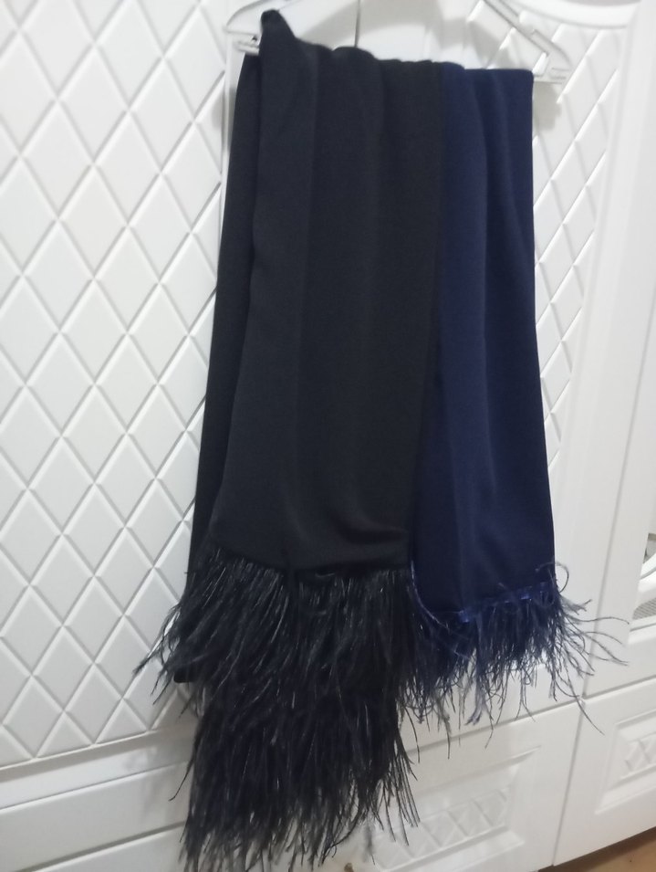 Püsküllü Kadın Mavisi Şal - Görsel 2