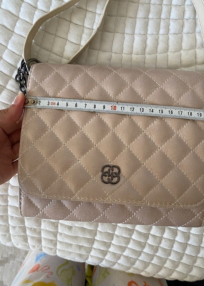 pudra pembe kol çantası - Görsel 3