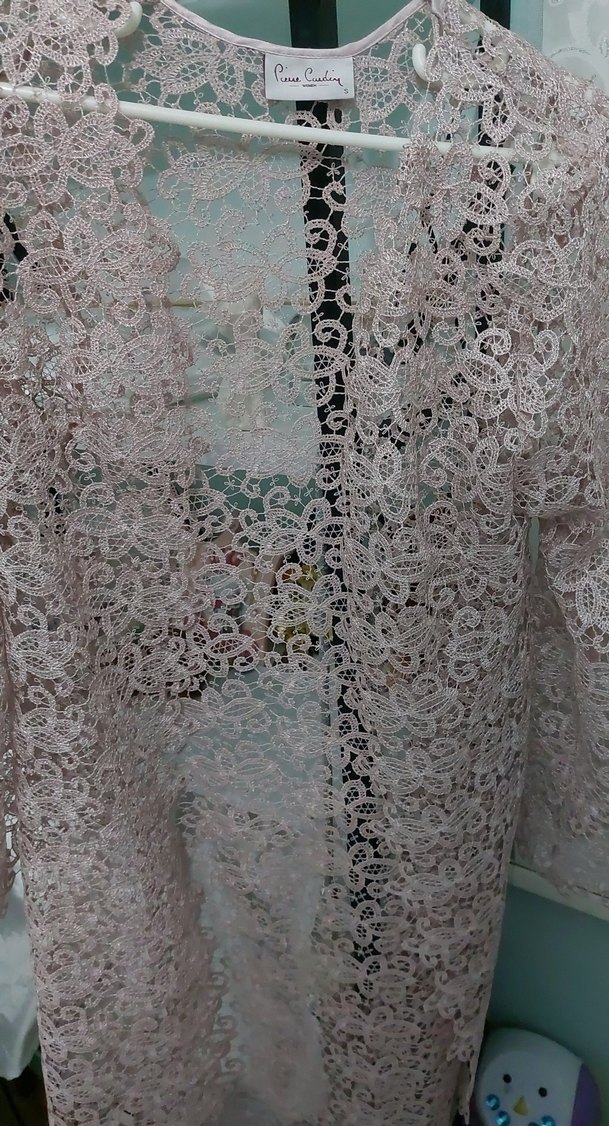 Bej Dantel Detaylı Uzun Kadın Sabahlık - Görsel 5