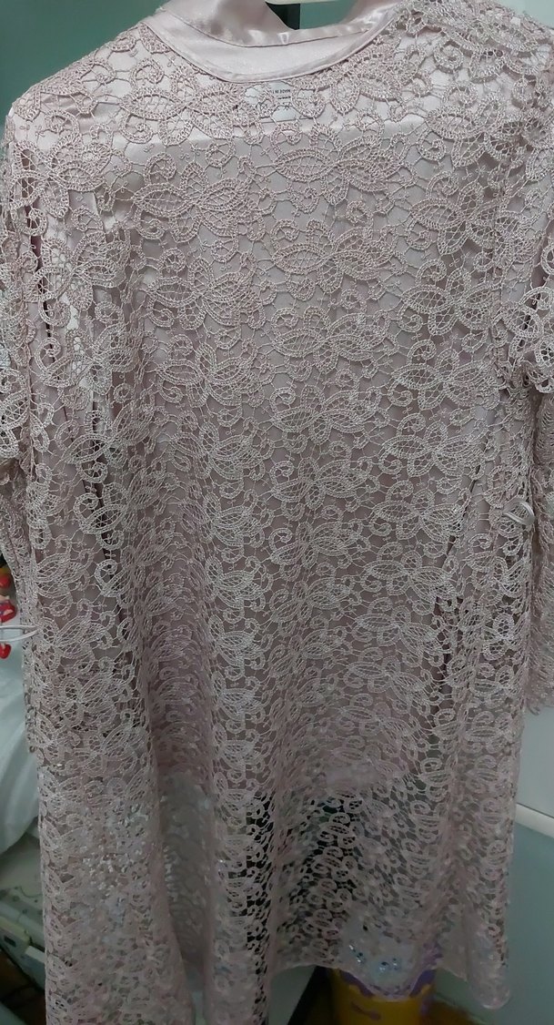 Bej Dantel Detaylı Uzun Kadın Sabahlık - Görsel 3