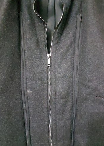 siyah Erkek Düğmeli Midi Kaban - Görsel 3