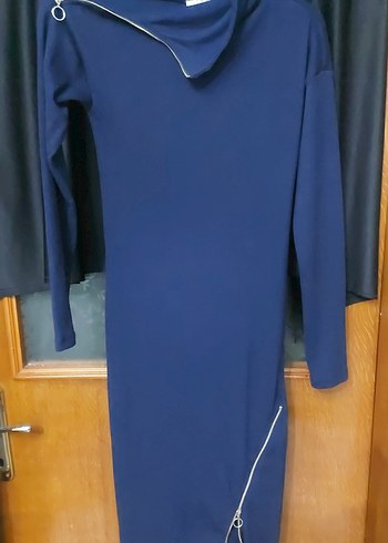 Uzun Kollu Lacivert Hamile Tunik - Görsel 2