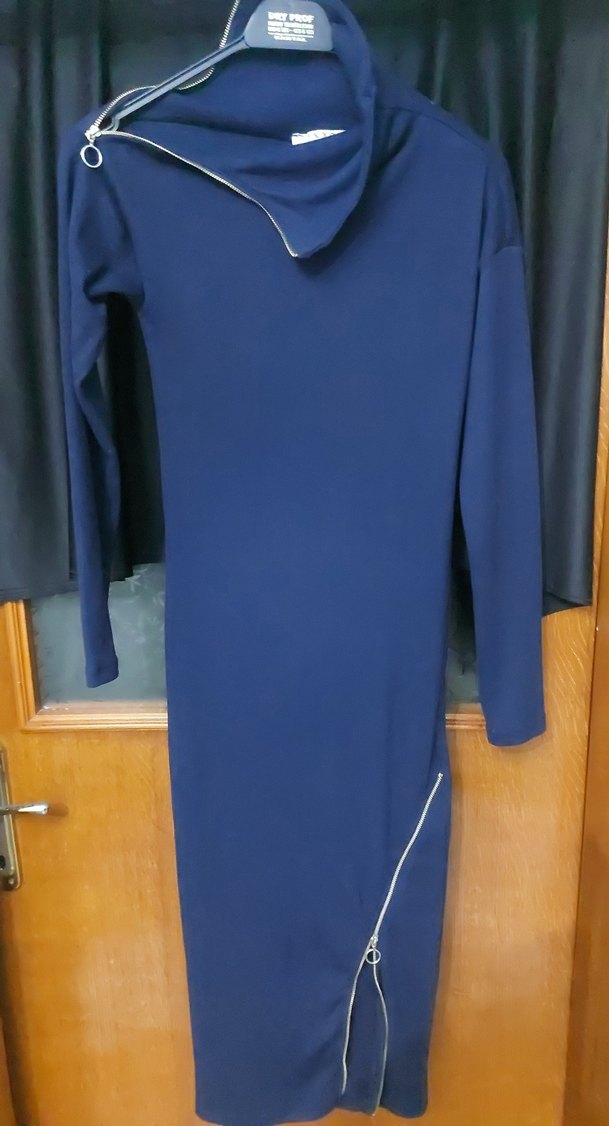 Uzun Kollu Lacivert Hamile Tunik - Görsel 2