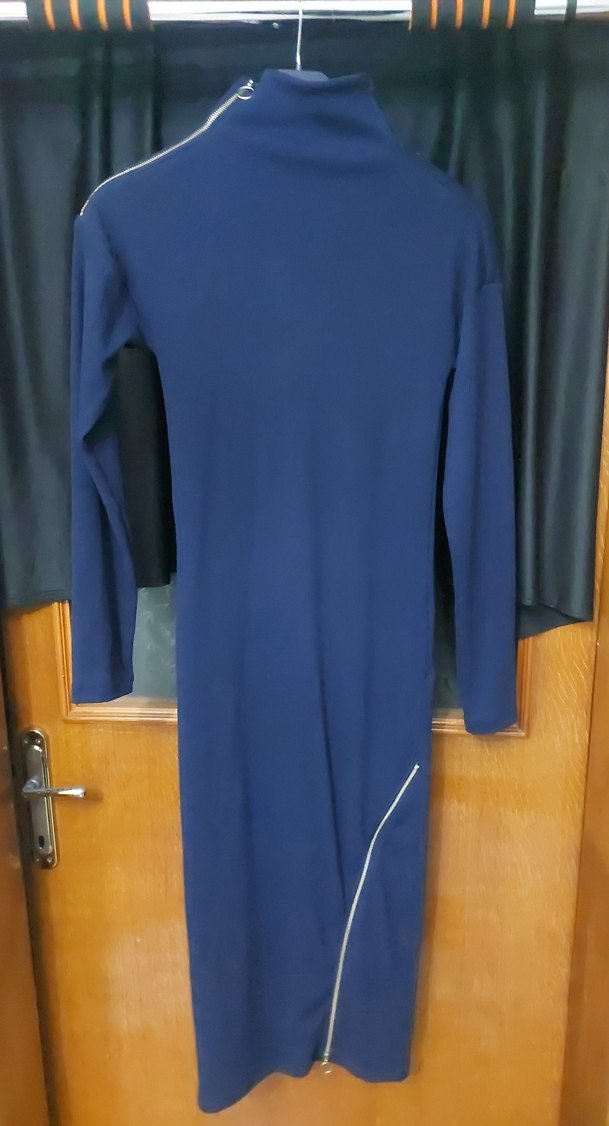 Uzun Kollu Lacivert Hamile Tunik - Görsel 4