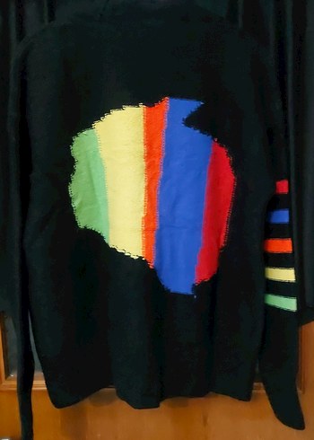 Renkli Desenli Örgü Kadın Hırka - Görsel 4