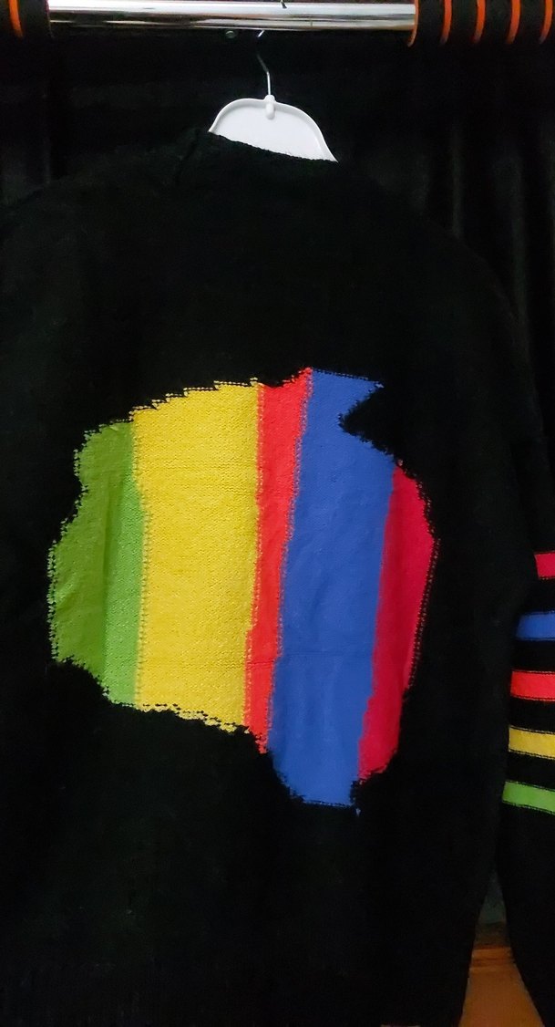 Renkli Desenli Örgü Kadın Hırka - Görsel 3