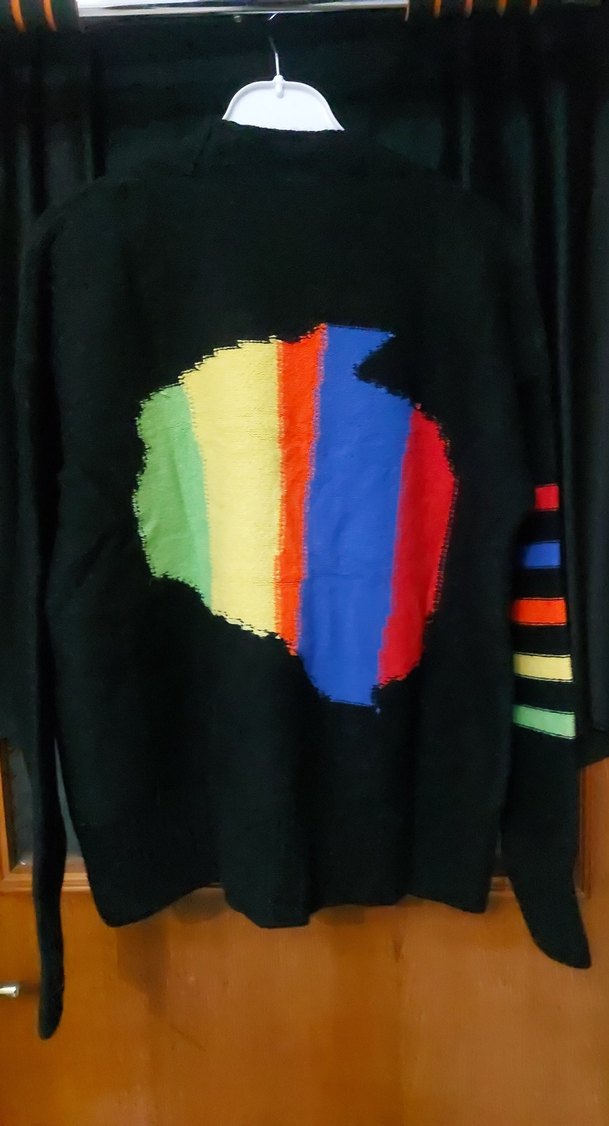 Renkli Desenli Örgü Kadın Hırka - Görsel 4