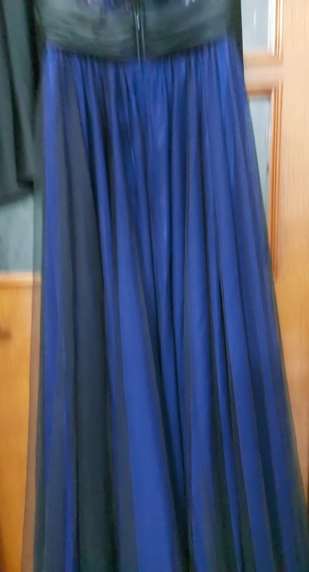 Lacivert Drapeli Uzun Abiye Elbise - Görsel 4