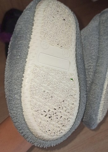 Kız Çocuk Gri Peluş Ev Terliği - Görsel 2