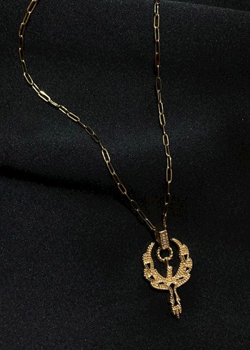 Yılan Desenli Uzun Zincirli Gotik Kadın Kolye