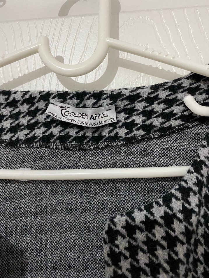 Kazayağı Desenli Midi  Mevsimlik Kadın Kaban - Görsel 3