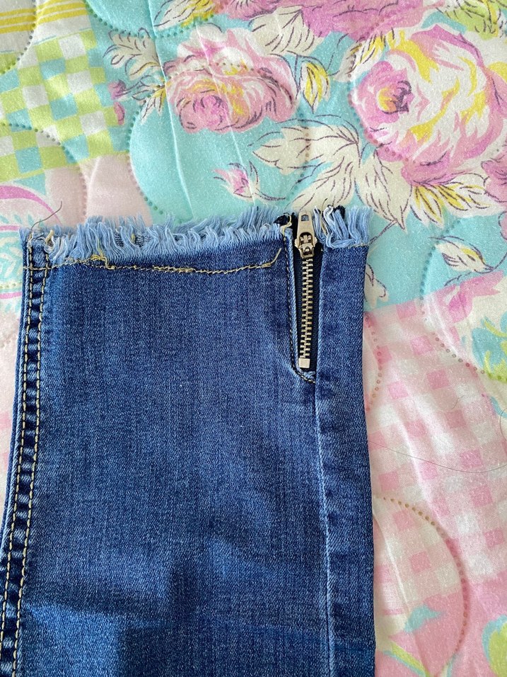 Fermuarlı Mavi Kadın Kot Pantolon - Görsel 3