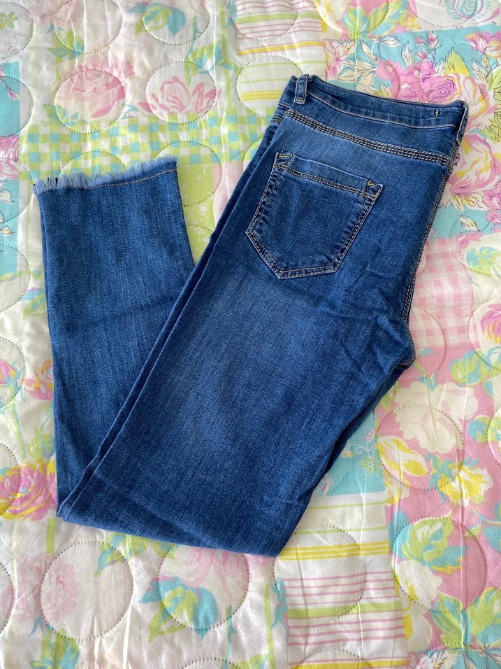 Fermuarlı Mavi Kadın Kot Pantolon - Görsel 2