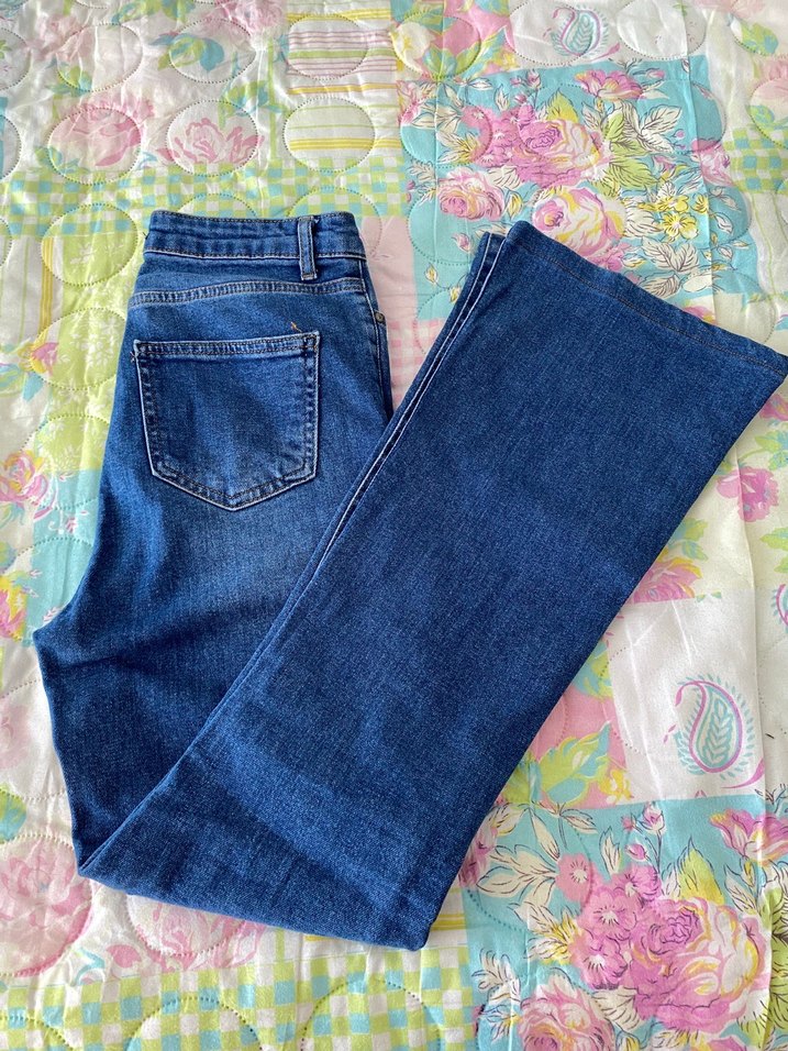 Düğmeli Kadın Kot Pantolon - Rahat Kesim - Görsel 2