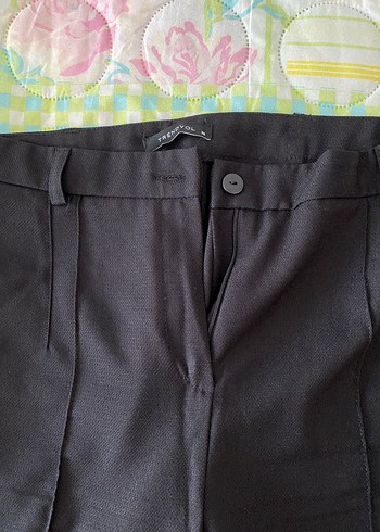 Siyah Pilili Kadın Kumaş Pantolon - Görsel 3