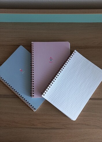  3'lü Kareli Defter Matt Notebook 