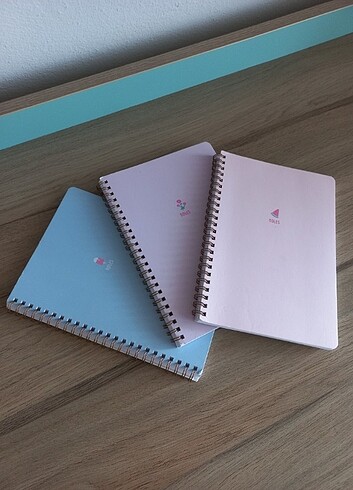3'lü Kareli Defter Matt Notebook 