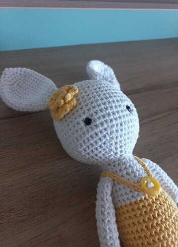 Amigurumi Sarı Tavşan Peluş Oyuncak - Görsel 2