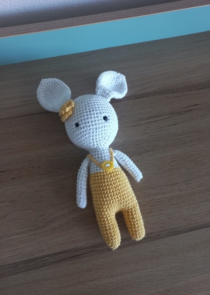 Amigurumi Sarı Tavşan Peluş Oyuncak - Görsel 3