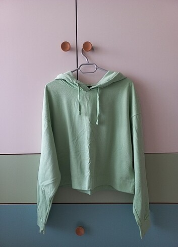 Lc Waikiki Yeşil Kapüşonlu Sweatshirt