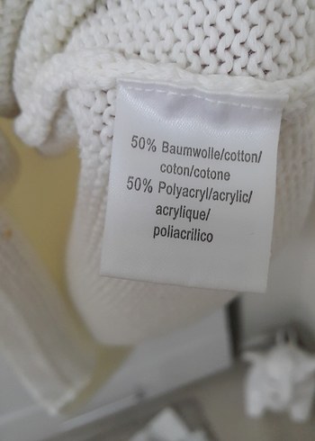xl Beden Beyaz V Yakalı Örgü Kadın Kazak